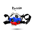 2019 new year and a soccer ball as flag russia vector image vector image