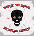 rock and roll skull vector image vector image
