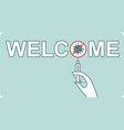 welcome to vaccinated people graphic logo vector image vector image
