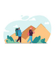 cartoon couple on adventure together vector image