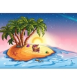 island with palm trees and a treasure vector image vector image