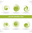 set green grunge curl logo on white background vector image