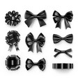 stylish black bows with ribbons vector image vector image