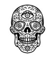 sugar skull isolated on white background day vector image