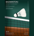 badminton championship poster vector image vector image