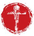 christian cross grunge stamp vector image