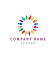 colorful circular group of people logo vector image vector image