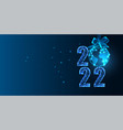 abstract 2022 happy new year digital web banner vector image vector image