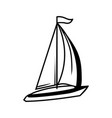 black and white sailing yacht vector image vector image
