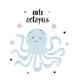 card with cute octopus isolated on white vector image vector image