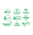 collection fresh farm product delivery green label vector image vector image
