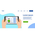 hands holding smartphone with video online vector image