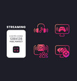 streaming pink solid gradient desktop icons vector image vector image