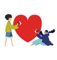 young people are helping each other to jigsaw vector image vector image