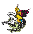 knight riding horse vector image vector image