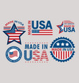 six made in usa labels vector image