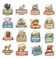 wild animals and birds hunting sport icons vector image vector image