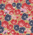 beautiful poppy flowers pattern background vector image