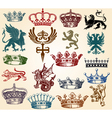 heraldry design elements vector image