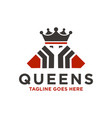 modern queen crown logo vector image vector image