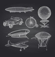 set of steampunk hand drawn dirigibles vector image vector image