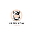 cow round circle logo icon vector image