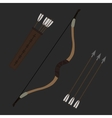 medieval archer long bow with arrows and quiver vector image