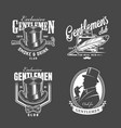 vintage monochrome gentleman club labels vector image