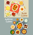 austrian and swiss cuisine tasty lunch icon set vector image