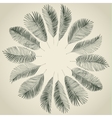 hand drawn background of palm leaves vector image vector image