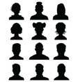silhouettes avatar profile icons vector image