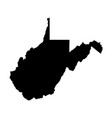 west virginia state of usa - solid black vector image