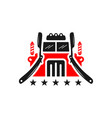 haircut truck transportation logo vector image