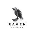 raven crow bird geometric polygonal logo icon vector image vector image