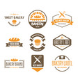 set of bakery and bread logos labels badges vector image vector image