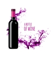 red wine splash with bottle vector image