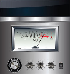 VU Meter on silver background Royalty Free Vector Image