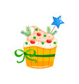christmas or birthday celebration gingerbread cake vector image