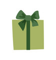 decorative christmas gift box with a ribbon bow vector image vector image
