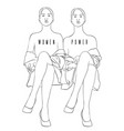 women power hand drawn sitting vector image