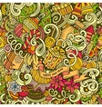 cartoon cute doodles new year seamless pattern vector image
