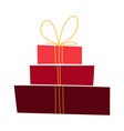 decorative christmas gift box with a ribbon bow vector image vector image