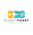 airplane ticket logo vector image vector image
