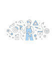 car service doodle concept mechanic garage vector image