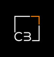 creative initial letter cb square logo design vector image vector image