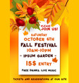 fall festival of autumn harvest banner template vector image