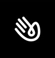 Hand Gesture Black Drop Oil Logo Icon Royalty Free Vector