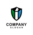 heraldic bird logo with shield concept vector image vector image