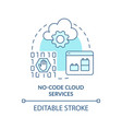 no-code cloud services turquoise concept icon vector image vector image