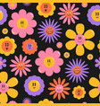 seamless pattern with flowers colorful endless vector image